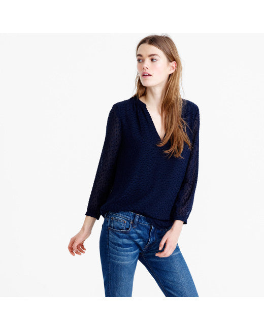 J.Crew Dot Chiffon Blouse